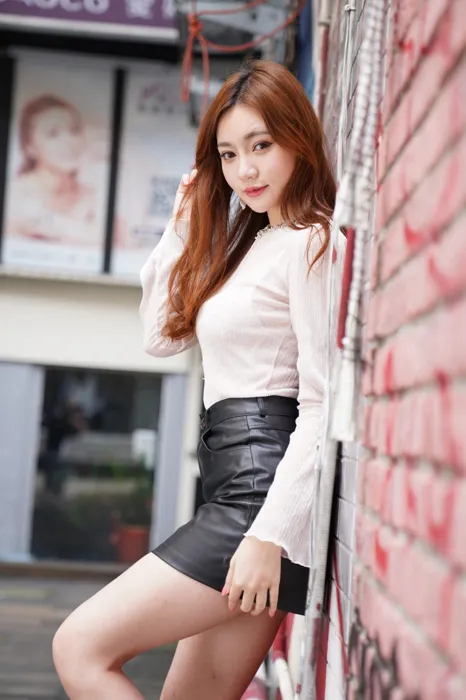 [Mzsock] NO.077 Su Xiaoli, leather short skirt, high heels and beautiful legs, outdoor shot street photography#[106P]-53